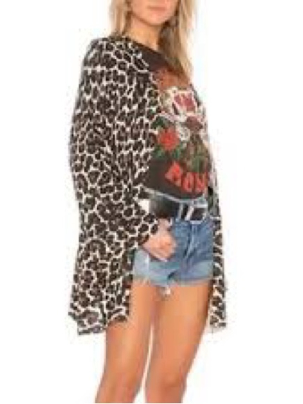Show Me Your MuMu Black and Leopard Open Cardigan